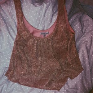 Rose gold shimmery crop top